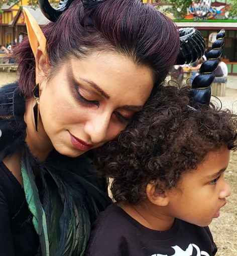 Nayyera Haq with her son. child, son, kid